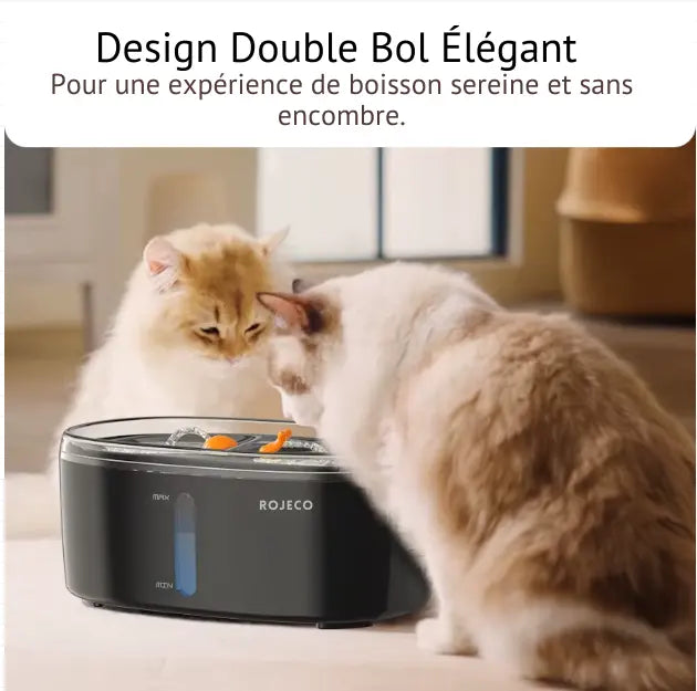 Fontaine à Eau Luxe Sans Fil – Double Bols Intelligents Fidoz