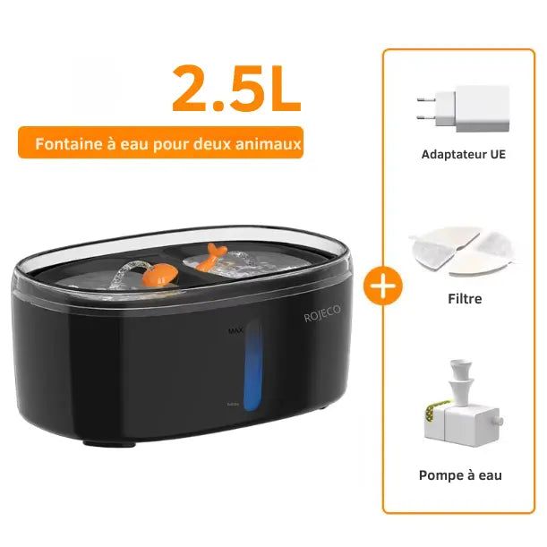 Fontaine à Eau Luxe Sans Fil – Double Bols Intelligents Fidoz