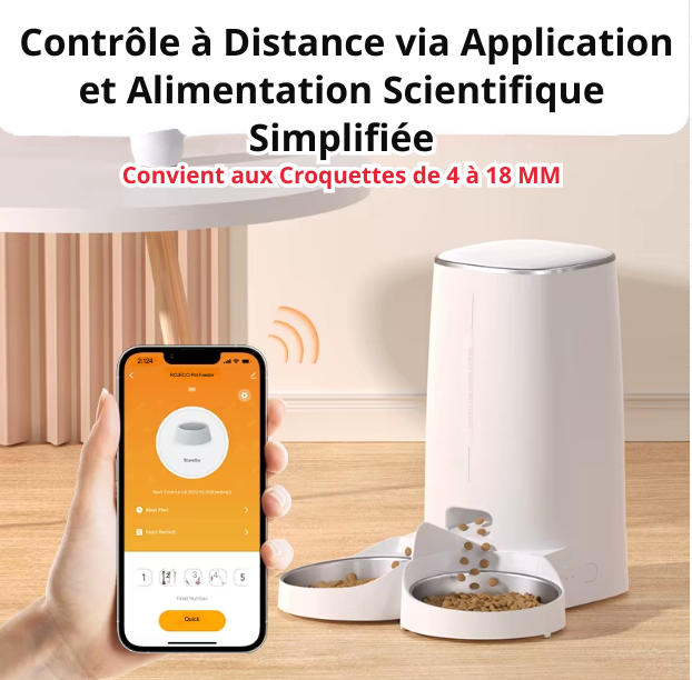 Distributeur de Croquettes Fidoz – Mangeoire Connectée Double Automatique Premium Fidoz