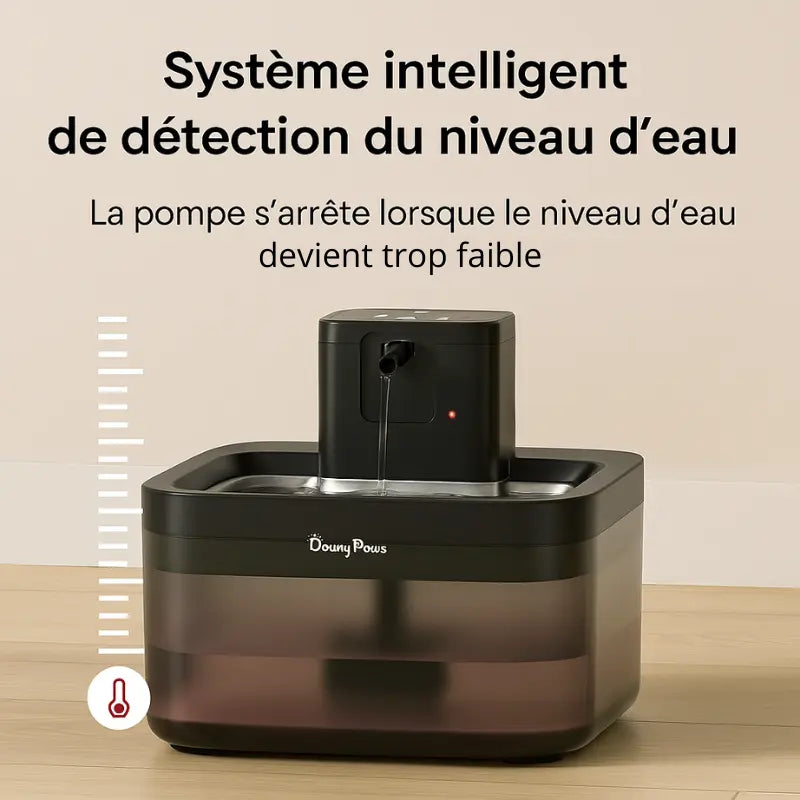Fontaine à Eau Premium 2,5L – Inox, Sans Fil & Intelligente Fidoz