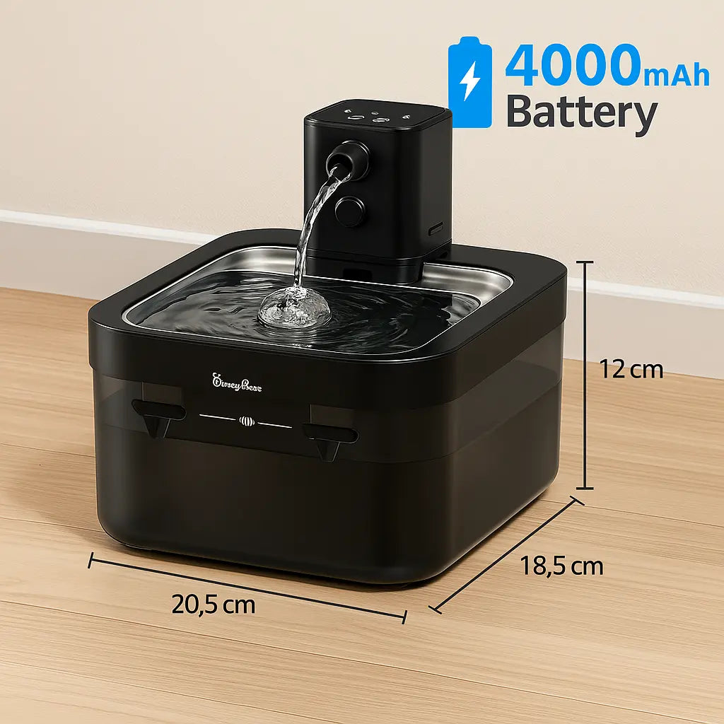 Fontaine à Eau Premium 2,5L – Inox, Sans Fil & Intelligente Fidoz