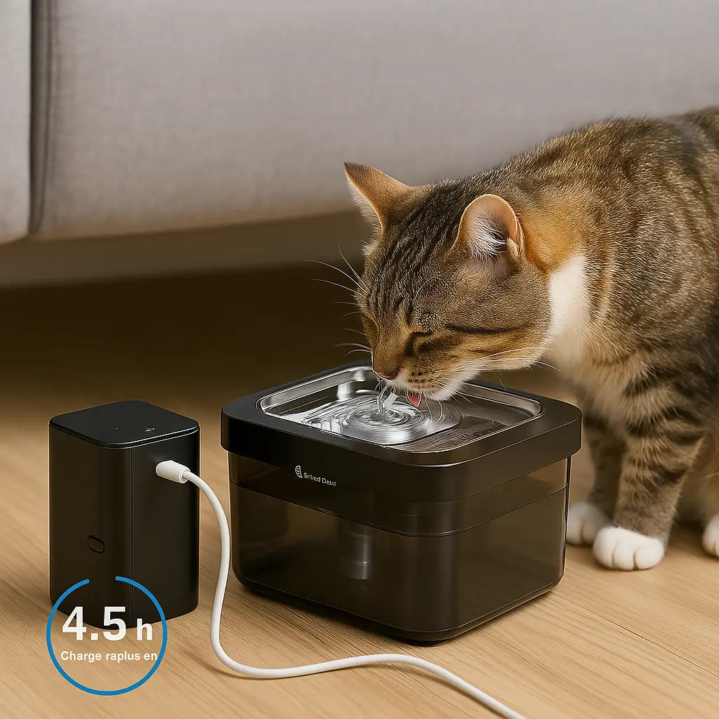 Fontaine à Eau Premium 2,5L – Inox, Sans Fil & Intelligente Fidoz