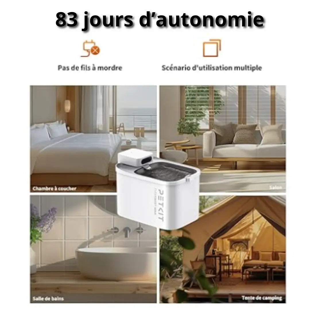 HydroMax Connect 3L – Fontaine intelligente sans fil pour animaux Fidoz