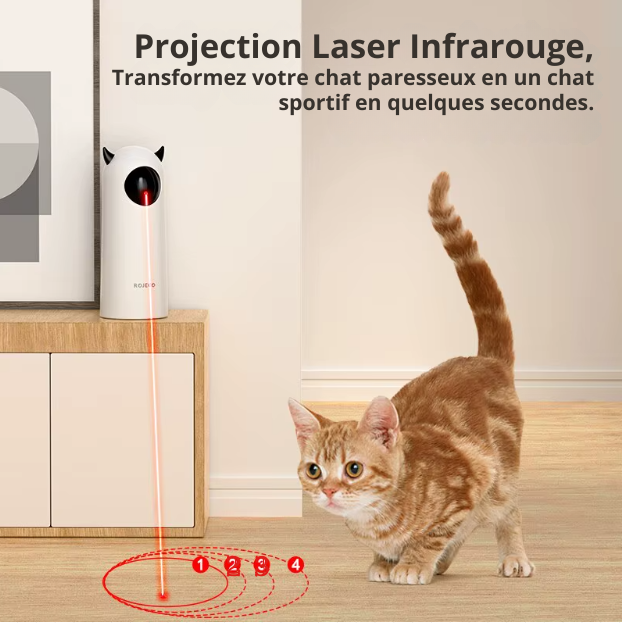 Little Devil - Jouet Laser Automatique Infrarouge LED Premium pour Chat Fidoz