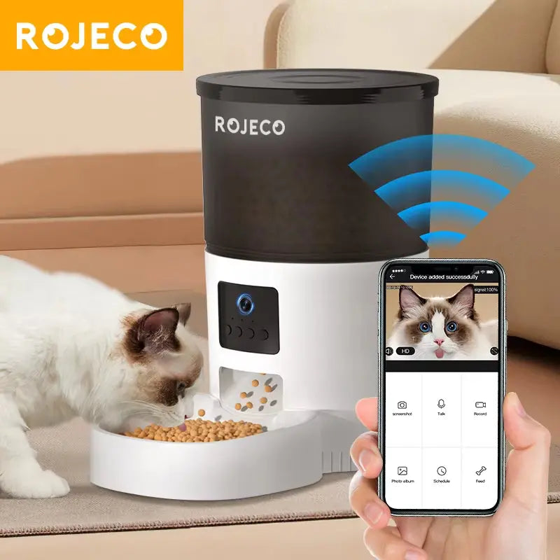 Mangeoire Automatique Pour Chat Avec Caméra Vidéo Distributeur De Nourriture Pour Chat Enregistreur Vocal Intelligent Pour Animaux De Compagnie Télécommande Mangeoire Automatique Pour Chien Chat